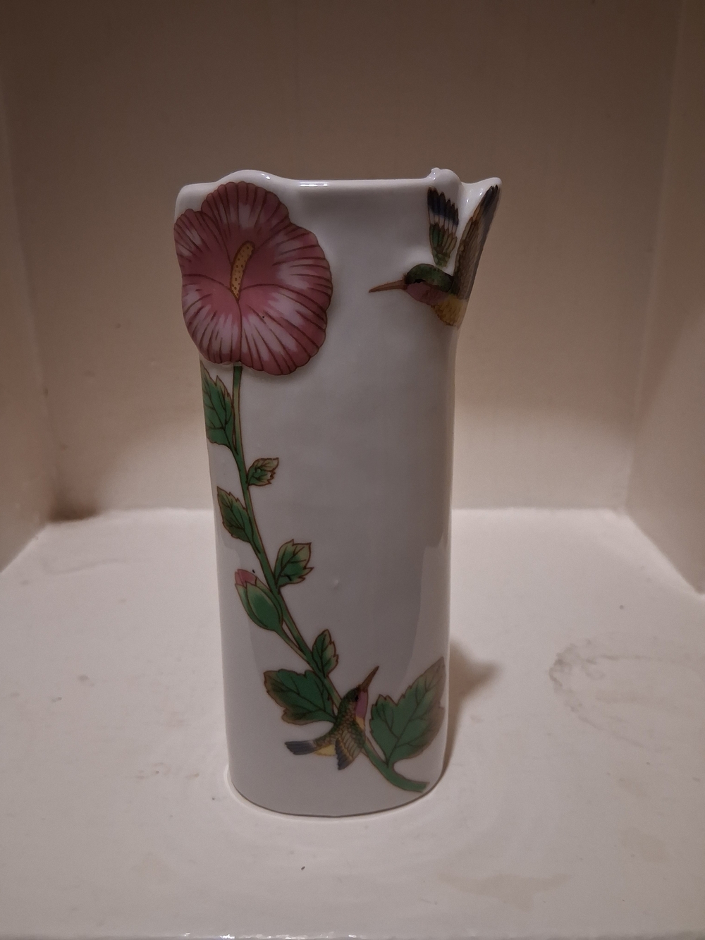 Vintage JSNY Porcelain Hummingbird Vase